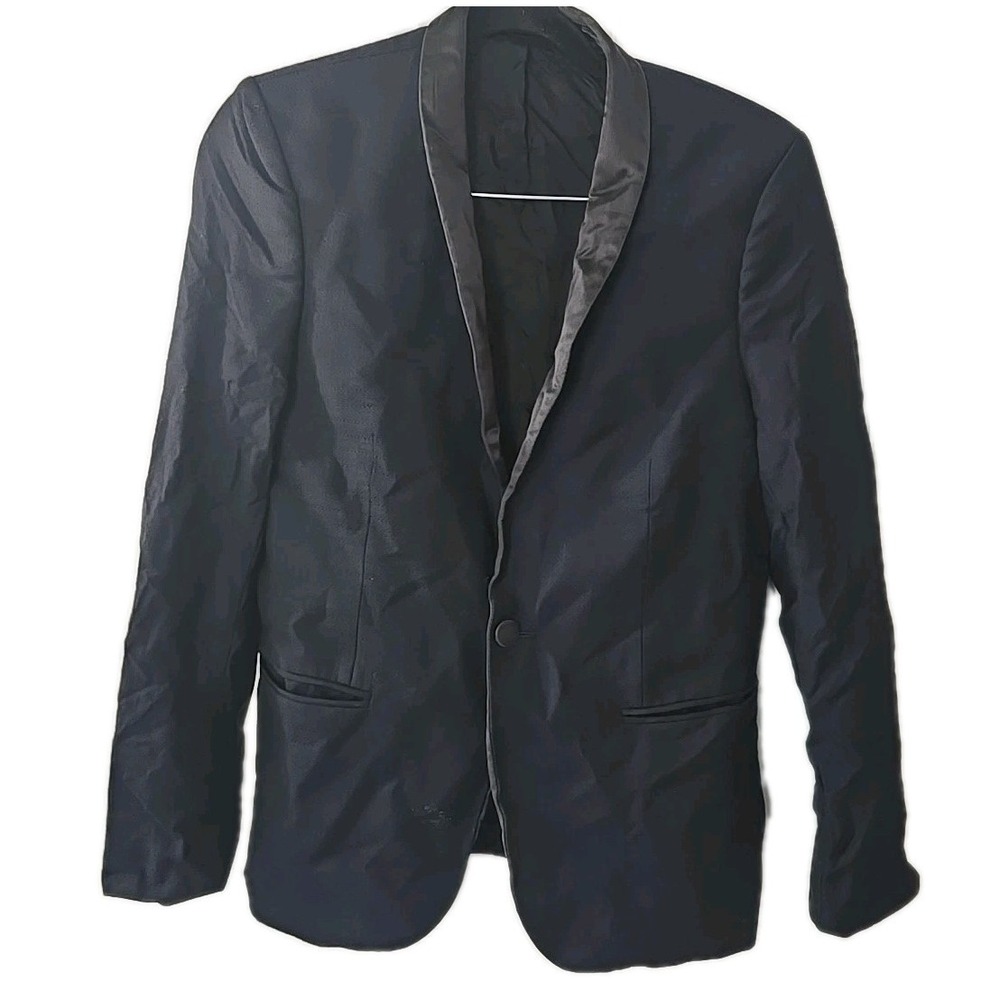 The Kooples Navy‎ Black One Button Fitted Blazer Mens Size 46